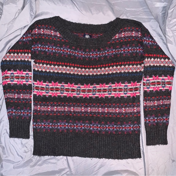 wool/acrylic/mohair ~fair isle sweater - Picture 1 of 5